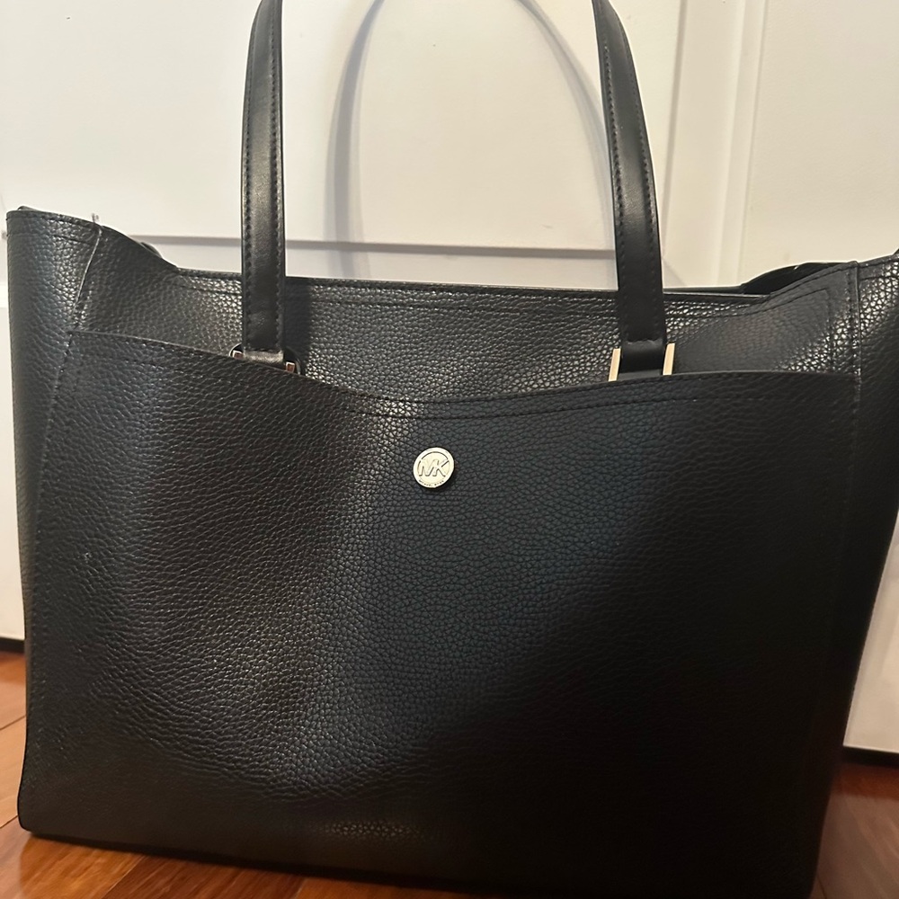 Michael Kors Black Structured Leather Tote
